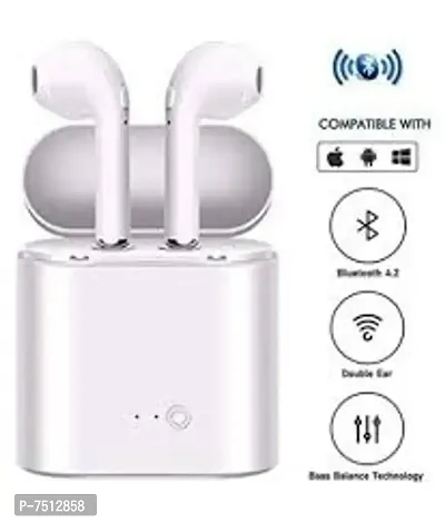 White I7 B TWS Bluetooth Wireless Headset Earphone headphone-thumb2