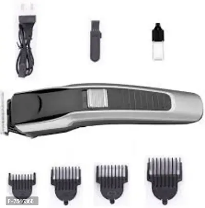 HTC AT-538 rechargeable hair trimmer for men with T shape precision stainless steel sharp blade beard shaver upto length 0.5 to 7mm with 4 combs-thumb0