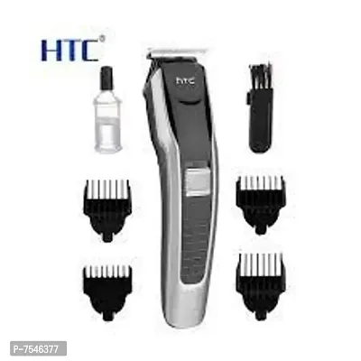 HTC AT-538 bfr rechargeable hair trimmer for men with T shape precision stainless steel sharp blade beard shaver upto length 0.5 to 7mm with 4 combs-thumb0