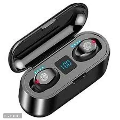 BEST QUALITY TWS F9 IN-EAR HEADPHONES WITH CHARGING CASE - IPX7 multi-function control for music and calls Long Battery Life-thumb0