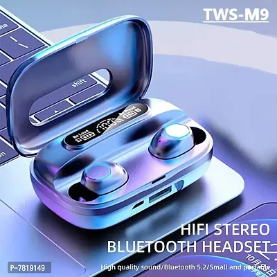 M9 TWS 5.1 BT earphone waterproof Wireless Earbuds with Mirror Digital Display Power LED-thumb0
