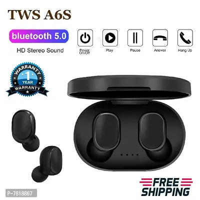 A6S MINI TWS TRUE WIRELESS EARPHONE 16 Hours Long Time Battery Life High Feature Long Voice Calling Earbuds Bluetooth Headset Low Price Headphone Pure Bass Best Sound Quality Earbuds-thumb2