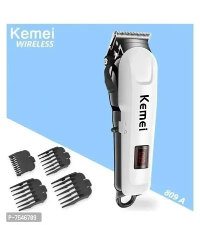 Kemei 809A Professional cordless Hair Clipper with LED Display, Stainless steel Blades, USB Charging cable, 4 Guide Comb, Taper Lever Adjustments Runtime: 200 mins Built-in Precise Lengths-thumb3
