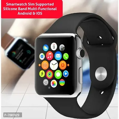 A1 Smartwatch Silver Wrist Bluetooth Call Function Camera Recording Slim Fitness Memory Card Slot Best Stylish Watch Support Google browser-thumb0