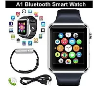 A1 Smartwatch Silver Wrist Bluetooth Call Function Camera Recording Slim Fitness Memory Card Slot Best Stylish Watch Support Google browser-thumb1