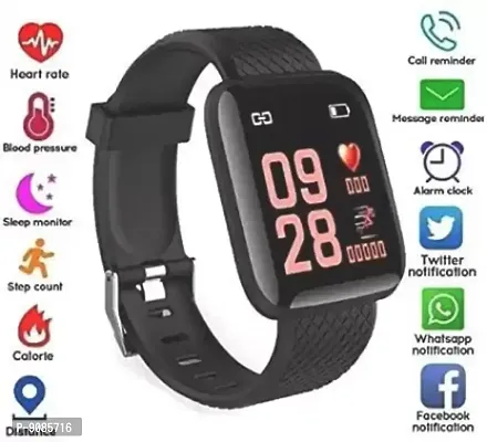 Id 116 Bluetooth Smart Fitness Band Watch With Heart Rate Activity Tracker Step And Calorie Counter High Feature Watch-thumb0