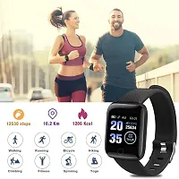 Id 116 Bluetooth Smart Fitness Band Watch With Heart Rate Activity Tracker Step And Calorie Counter High Feature Watch-thumb1