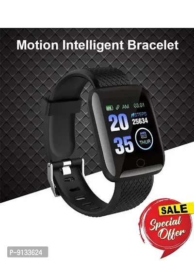 ID 116 smart watch, Bluetooth Call, Heart Rate, Step Counting, Music, Blood Pressure, Jumping Stopwatch,Sleep Mode,Other Sports Modes ,Facebook,Twitter for Unisex Best Smart Watch-thumb0