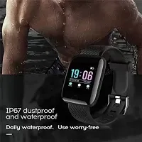 ID 116 Smart Fitness Band Watch with Heart Rate Activity Tracker Waterproof Body, Step and Calorie Counter, Distance Measure, OLED Touchscreen Black Smart Watches Best Sport Watch-thumb2