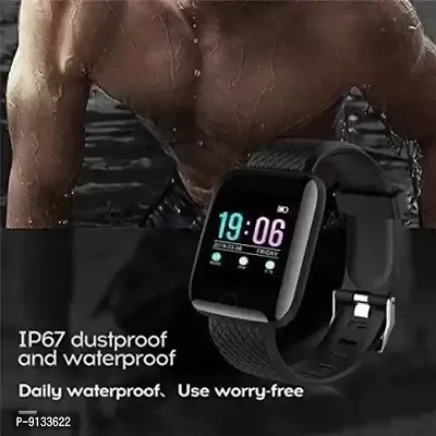ID 116 Smart Fitness Band Watch with Heart Rate Activity Tracker Waterproof Body, Step and Calorie Counter, Distance Measure, OLED Touchscreen Black Smart Watches Best Sport Watch-thumb3