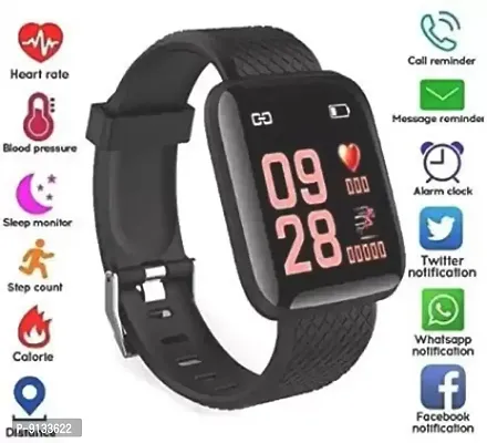 ID 116 Smart Fitness Band Watch with Heart Rate Activity Tracker Waterproof Body, Step and Calorie Counter, Distance Measure, OLED Touchscreen Black Smart Watches Best Sport Watch-thumb4