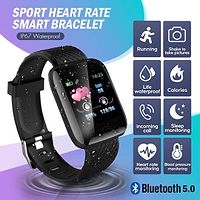 ID 116 smart watch, Bluetooth Call, Heart Rate, Step Counting, Music, Blood Pressure, Jumping Stopwatch,Sleep Mode,Other Sports Modes ,Facebook,Twitter for Unisex Best Smart Watch-thumb3