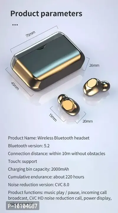boAt M8 True Wireless Earbuds with Bluetooth v5.2, HD Mic, 2000 Mah In-built Power Bank (-Black, In Ear) True wireless-thumb2