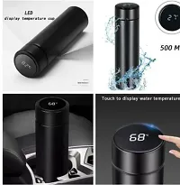 Water Bottle With LED Temperature Display 500 ml Bottle (Pack of 1, Black, Steel)-thumb2