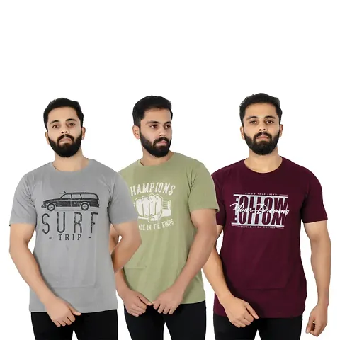 Reliable Round Neck Tees For Men- Pack Of 3