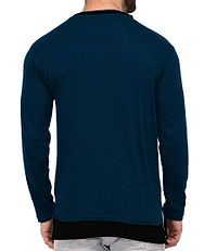 Navy Blue Cotton Solid T-Shirt-thumb1