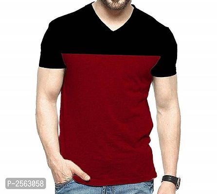 Multicoloured Cotton Colourblocked T-Shirt-thumb0