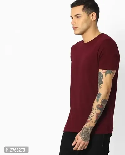 Red Solid Cotton Tees-thumb2