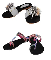 Blinder Womens Multocolor Combo Fancy Slipper Slipon Flats (grey_pink, numeric_9)-thumb2