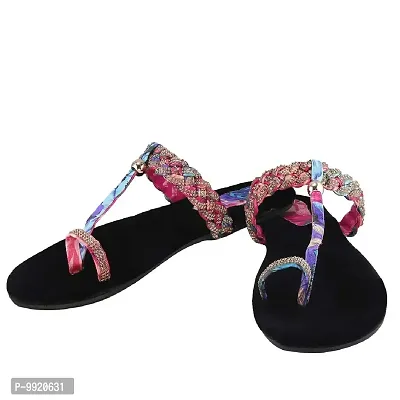 Blinder Pink Womens Fancy Slippers Slipon Flats-thumb3