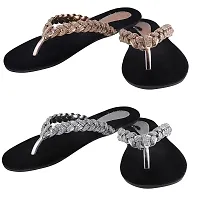 SUKART Copper & Silver Combo Womens fancy Ladies Flats Slipper For Womens-thumb2