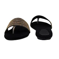 Blinder Black Womens Stylish Fancy Stones Slipper Flats-thumb3