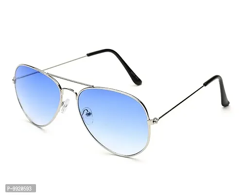 Blinder Sky Blue Aviator Sunglasses Full Rim Metal Frame Classic Style 100% UV Protection Eyewear for Men & Women-thumb0