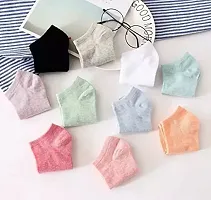 Stylish Solid Cotton Sock for Women, Pack of 5 Pairs-thumb1