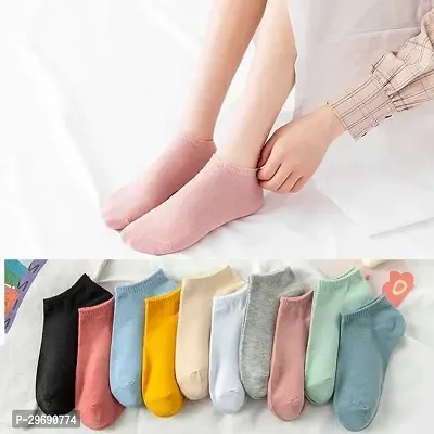 Stylish Solid Cotton Sock for Women, Pack of 5 Pairs-thumb3