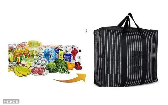 Multi Use Striped Canvas Storage Bag