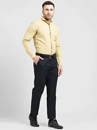 Being Fab Yellow Cotton Blend Solid Slim Fit Casual Shirt-thumb1