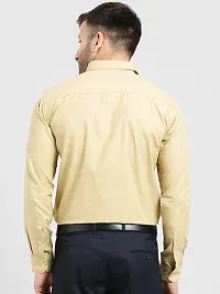 Being Fab Yellow Cotton Blend Solid Slim Fit Casual Shirt-thumb2