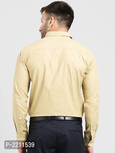 Being Fab Yellow Cotton Blend Solid Slim Fit Casual Shirt-thumb3