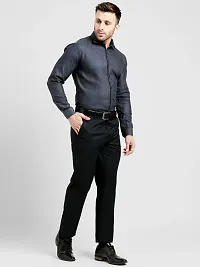 Being Fab Black Cotton Blend Solid Slim Fit Casual Shirt-thumb1