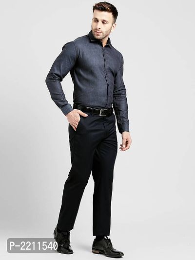 Being Fab Black Cotton Blend Solid Slim Fit Casual Shirt-thumb2