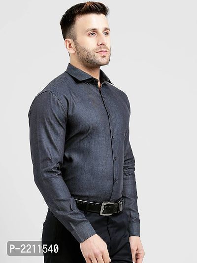 Being Fab Black Cotton Blend Solid Slim Fit Casual Shirt-thumb4