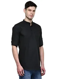 Black Solid Stylish Short Length Kurta-thumb1