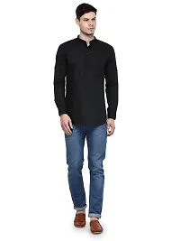 Black Solid Stylish Short Length Kurta-thumb3