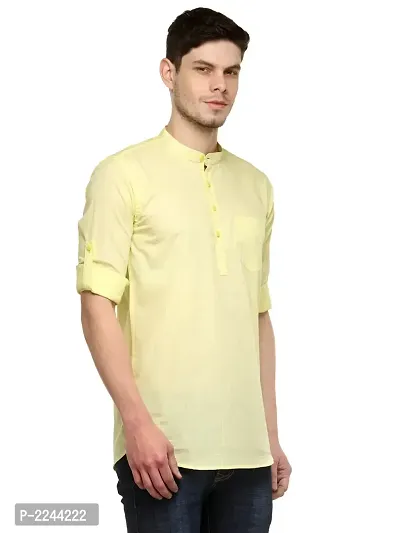 Yellow Solid Stylish Short Length Kurta-thumb2