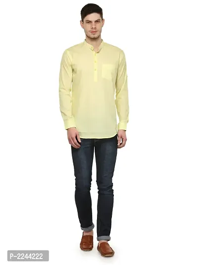 Yellow Solid Stylish Short Length Kurta-thumb4