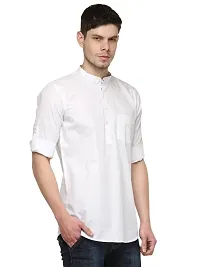 White Solid Stylish Short Length Kurta-thumb1