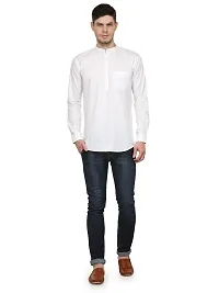 White Solid Stylish Short Length Kurta-thumb3