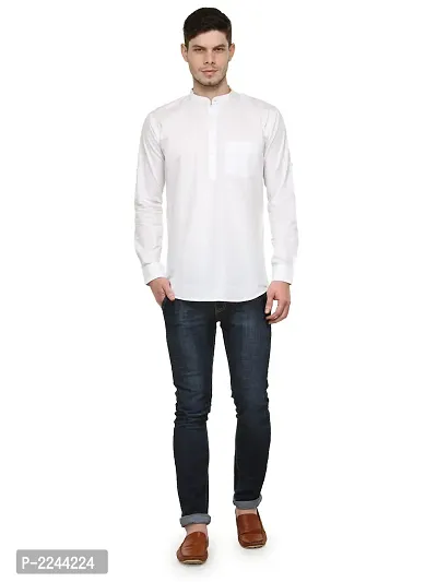 White Solid Stylish Short Length Kurta-thumb4