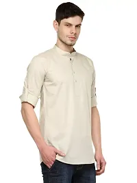 Beige Solid Stylish Short Length Kurta-thumb1