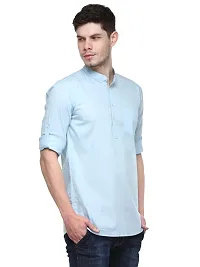 Blue Solid Stylish Short Length Kurta-thumb1