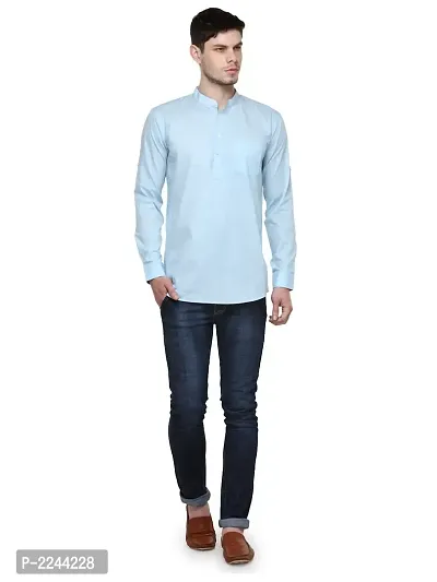 Blue Solid Stylish Short Length Kurta-thumb4