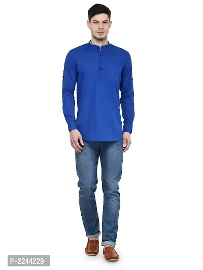 Blue Solid Stylish Short Length Kurta-thumb4