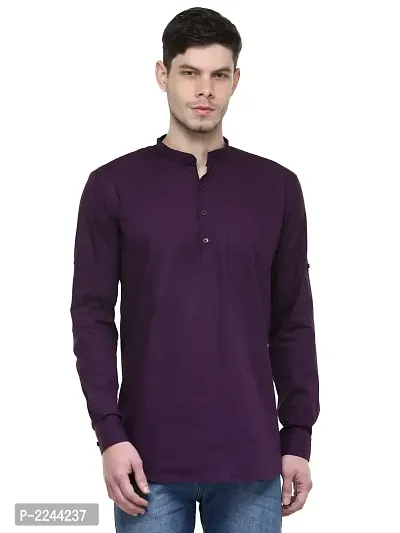 Purple Solid Stylish Short Length Kurta-thumb0