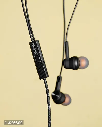 Stylish Black Headphones In-ear  Wired - 3.5 MM Single Pin-thumb0