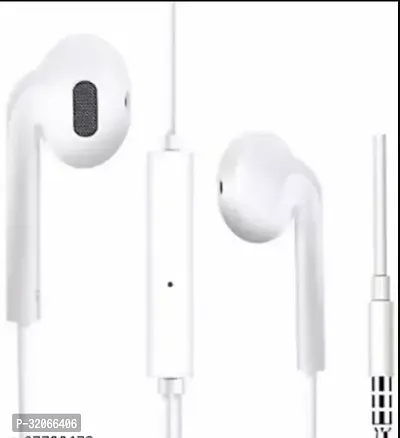 Stylish White Headphones In-ear  Wired - 3.5 MM Single Pin